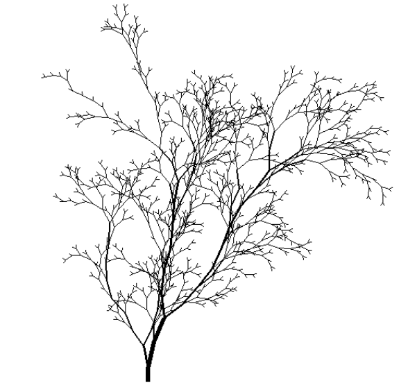 A typical example of what a non-deterministic L-system tree looks like.